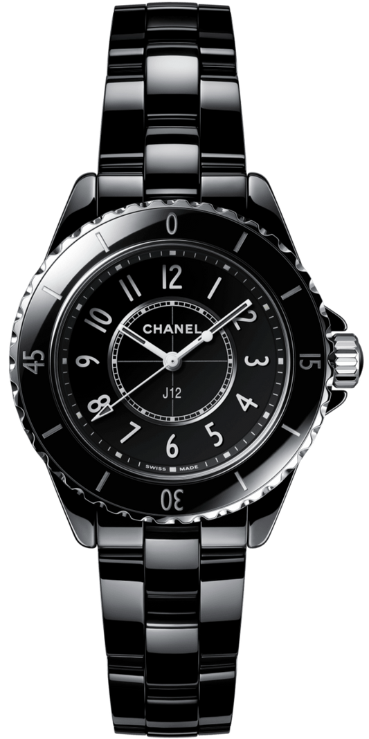 Chanel J12 Quartz Black Dial Black Steel Strap Watch for Women - J12 H5695