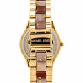 Michael Kors Slim Runway Gold Dial Two Tone Steel Strap Watch for Women - MK4300