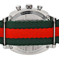 Gucci Grip Quartz Chronograph Red Dial Two Tone NATO Strap Watch for Men - YA157304