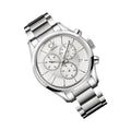 Calvin Klein Masculine Chronograph White Dial Silver Steel Strap Watch for Men - K2H27126