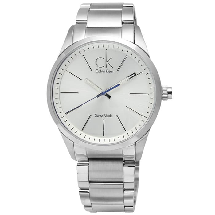 Calvin Klein Bold White Dial Silver Steel Strap Watch for Men - K2241120
