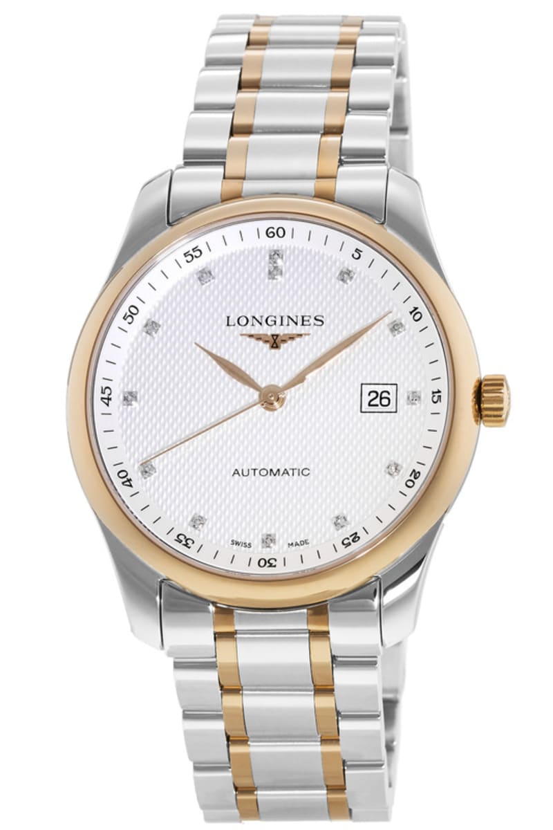 Longines Master Collection Automatic Diamonds White Dial Two Tone Steel Strap Watch for Men - L2.793.5.77.7