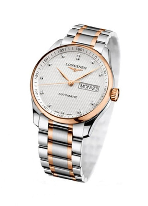 Longines Master Collection Automatic Diamonds White Dial Two Tone Steel Strap Watch for Men - L2.755.5.97.7