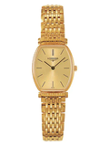 Longines La Grande Classique Tonneau Yellow Gold Dial Gold Mesh Bracelet Watch for Women - L4.205.2.32.8