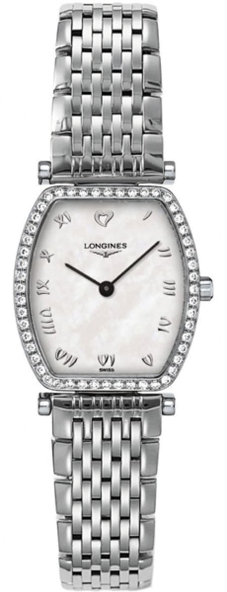 Longines La Grande Classique Tonneau Diamonds White Dial Silver Mesh Bracelet Watch for Women - L4.288.0.09.6