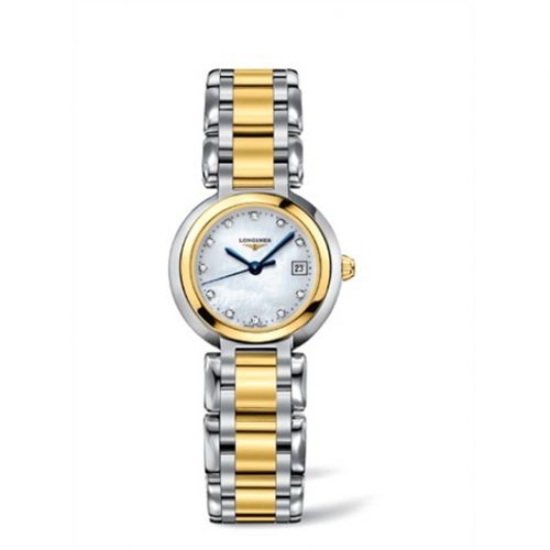 Longines PrimaLuna Quartz Diamonds Mother of Pearl Dial Two Tone Steel Strap Watch for Women - L8.110.5.93.6