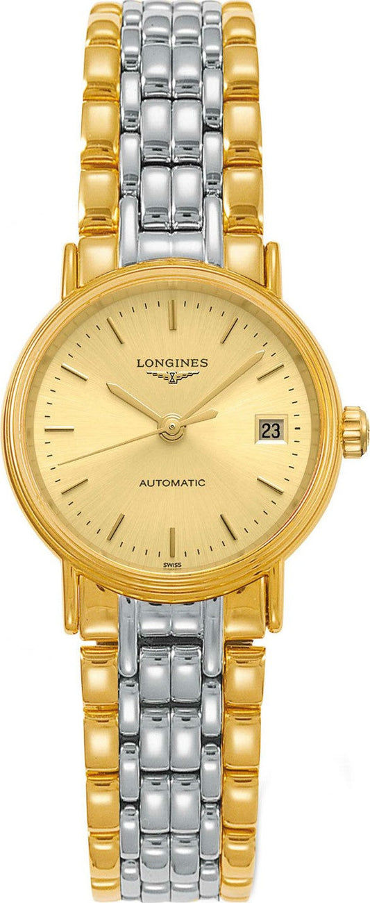 Longines Presence Automatic Gold Dial Two Tone Steel Strap Watch for Women - L4.321.2.32.7