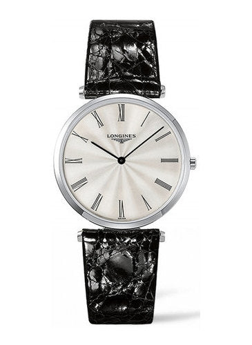Longines La Grande Classique De Longines White Dial Black Leather Strap Watch for Women - L4.755.4.71.2