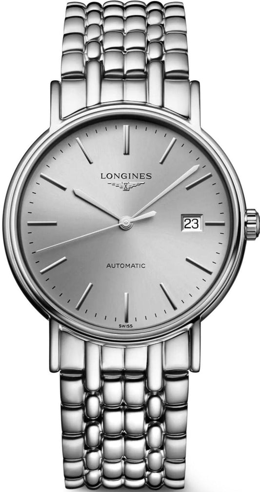 Longines Presence Automatic Silver Dial Silver Steel Strap Watch for Men - L4.921.4.72.6