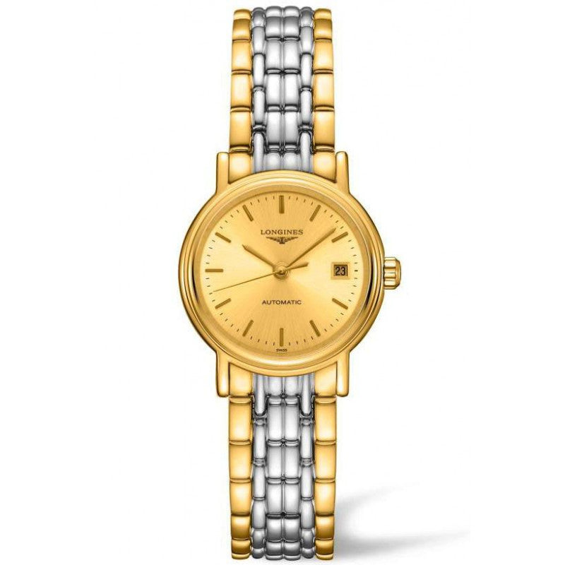 Longines Presence Automatic Gold Dial Two Tone Steel Strap Watch for Women - L4.321.2.32.7