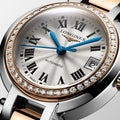 Longines PrimaLuna Automatic Diamonds Silver Dial Two Tone Steel Strap Watch for Women - L8.111.5.79.6