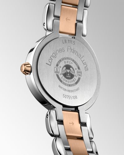 Longines PrimaLuna Automatic Diamonds Silver Dial Two Tone Steel Strap Watch for Women - L8.111.5.79.6