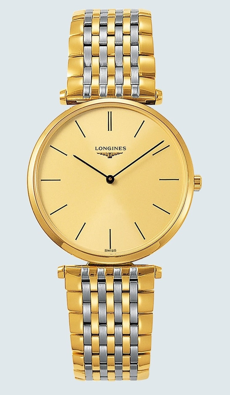Longines La Grande Classique De Longines Gold Dial Two Tone Mesh Bracelet Watch for Women - L4.755.2.32.7