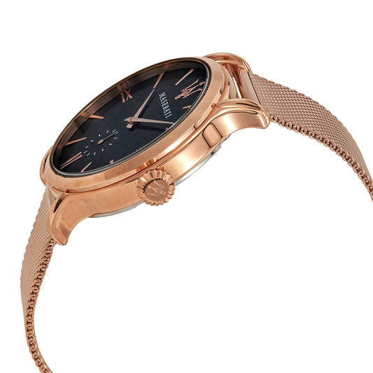 Maserati Epoca Anthracite Dial Rose Gold Mesh Bracelet Watch For Men - R8853118004