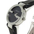 Gucci Interlocking G Black Dial Black Leather Strap Watch For Men - YA133205