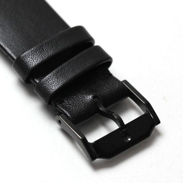 Movado Sapphire Black Dial Black Leather Strap Watch for Men - 606884