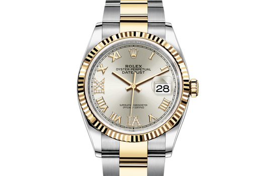 Rolex Datejust Silver Dial Two Tone Steel Strap Watch for Women - M126233-0032