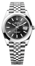 Rolex Datejust 41 Black Dial Silver Jubilee Bracelet Watch for Men - M126300-0012
