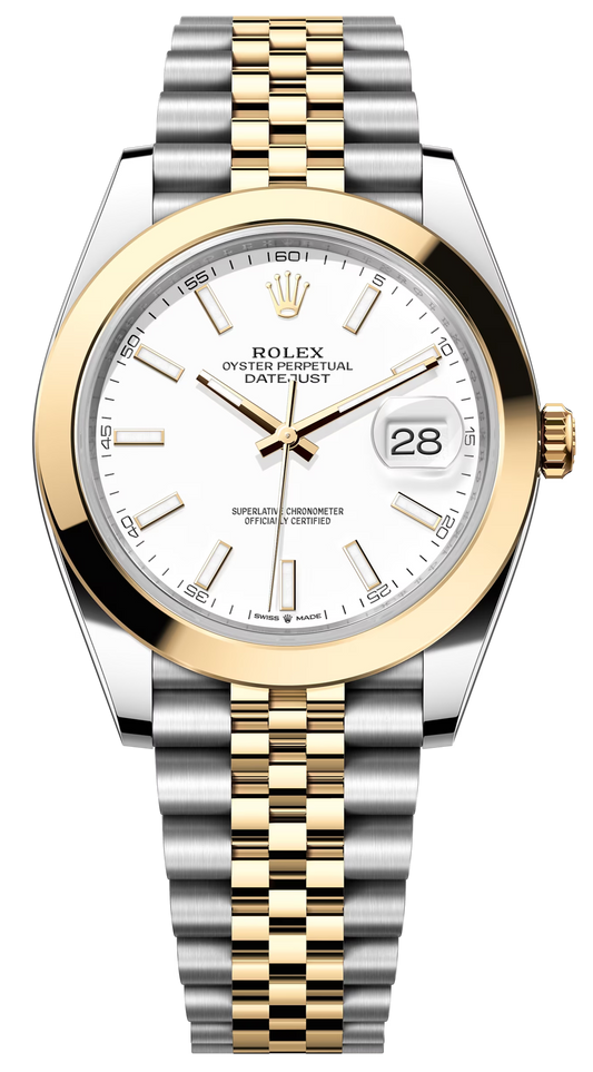 Rolex Datejust 41 White Dial Two Tone Jubilee Bracelet Watch for Men - M126303-0016