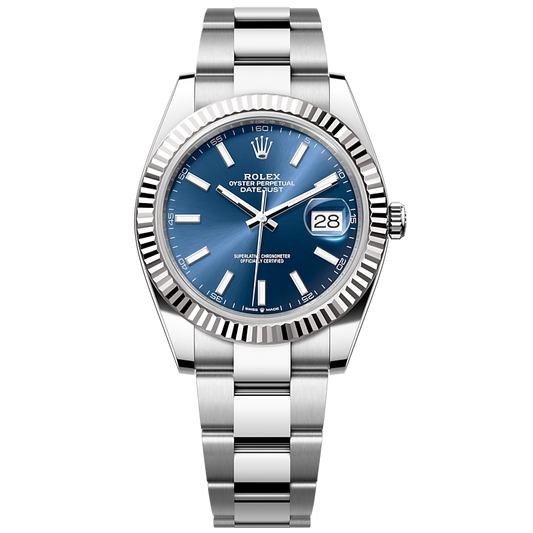 Rolex Datejust 41 Blue Dial Steel & White Gold Strap Watch for Men - M126334-0001