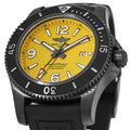Breitling Superocean Automatic 46mm Yellow Dial Black Rubber Strap Watch for Men - M17368D71I1S1