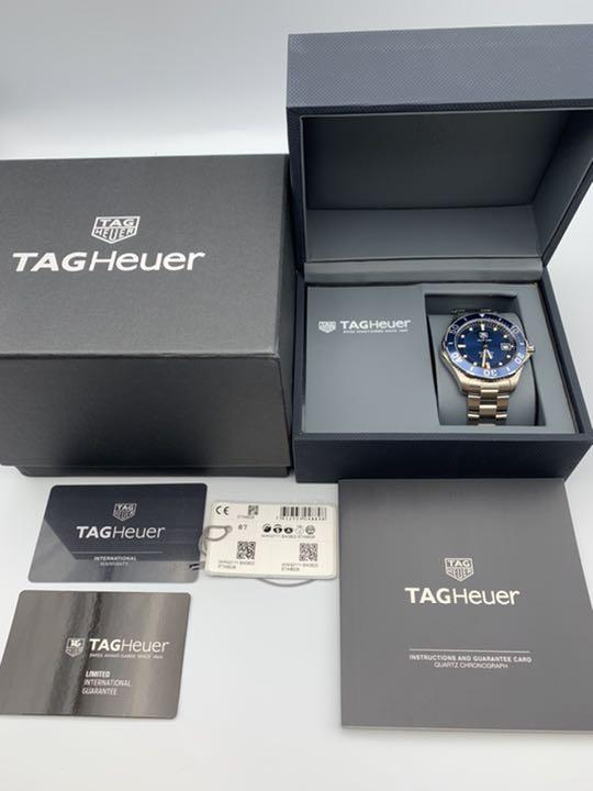 Tag Heuer Aquaracer Caliber 5 Blue Dial Silver Steel Strap Watch for Men - WAN2111.BA0822