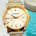 Burberry Heritage White Dial Two Tone Steel Strap Watch for Men - BU1358