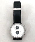 Emporio Armani Gianni White Dial Black Leather Strap Watch For Men - AR0385