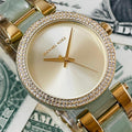 Michael Kors Delray Diamonds Gold Dial Two Tone Steel Strap Watch for Women - MK4317