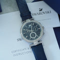 Swarovski Era Journey Blue Dial Blue Leather Strap Watch for Women - 5479239