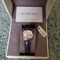 Burberry The City Beige Dial Brown Leather Strap Watch for Women - BU9208