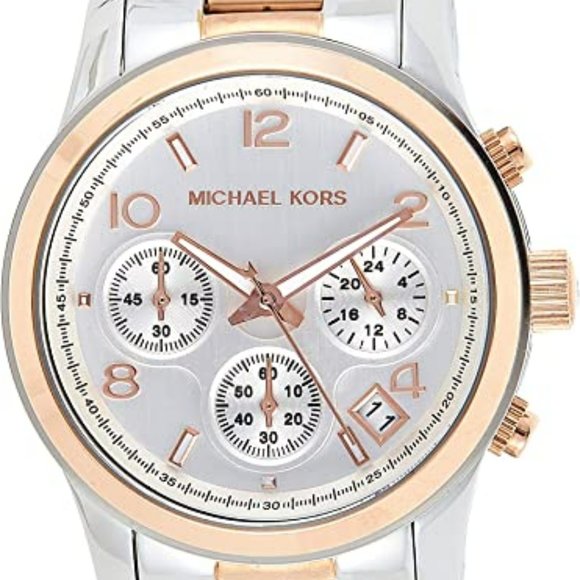 Michael Kors Runway Silver Dial Two Tone Steel Strap Watch for Women - MK5315