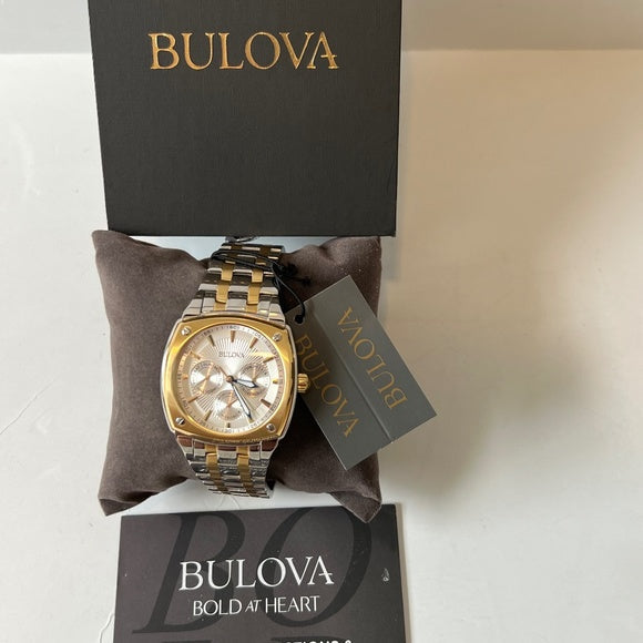 Bulova Classic Multi Function Silver Dial Two Tone Steel Strap Watch for Men - 98C142