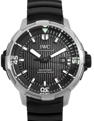 IWC Aquatimer Automatic 2000 Black Dial Black Rubber Strap Watch for Men - IW358002
