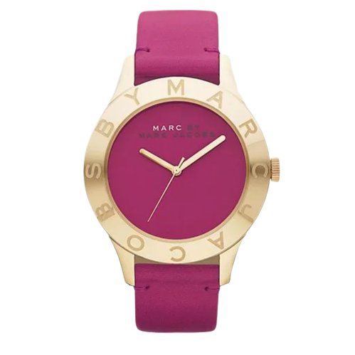 Marc Jacobs Blade Purple Dial Purple Leather Strap Watch for Women - MBM1203