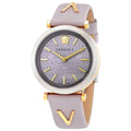 Versace V-Twist Quartz Purple Dial Purple Leather Strap Watch for Women - VELS00219