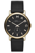 Marc Jacobs Baker Black Dial Black Leather Strap Watch for Women - MBM1269