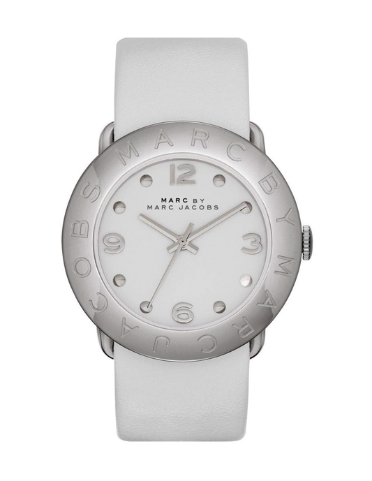 Marc Jacobs Blade White Dial White Leather Strap Watch for Women - MBM1223