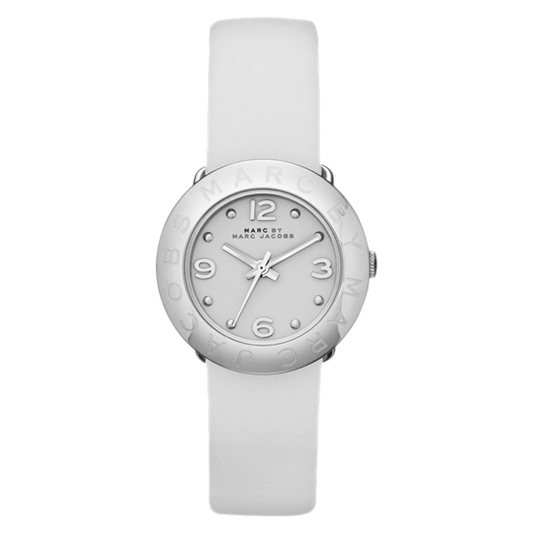 Marc Jacobs Blade White Dial White Leather Strap Watch for Women - MBM1223