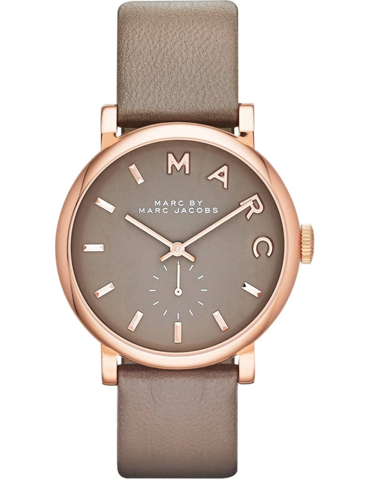 Marc Jacobs Baker Grey Dial Grey Leather Strap Watch for Women - MBM1266