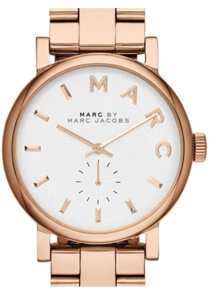 Marc Jacobs Marc Baker White Dial Rose Gold Stainless Steel Watch for Women - MBM3248