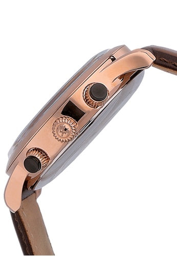Maserati Ricordo Chronograph Silver Dial Brown Leather Strap Watch For Men - R8871633002