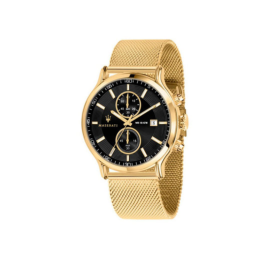 Maserati Epoca 42mm Black Dial Gold Mesh Bracelet Watch For Men - R8873618007