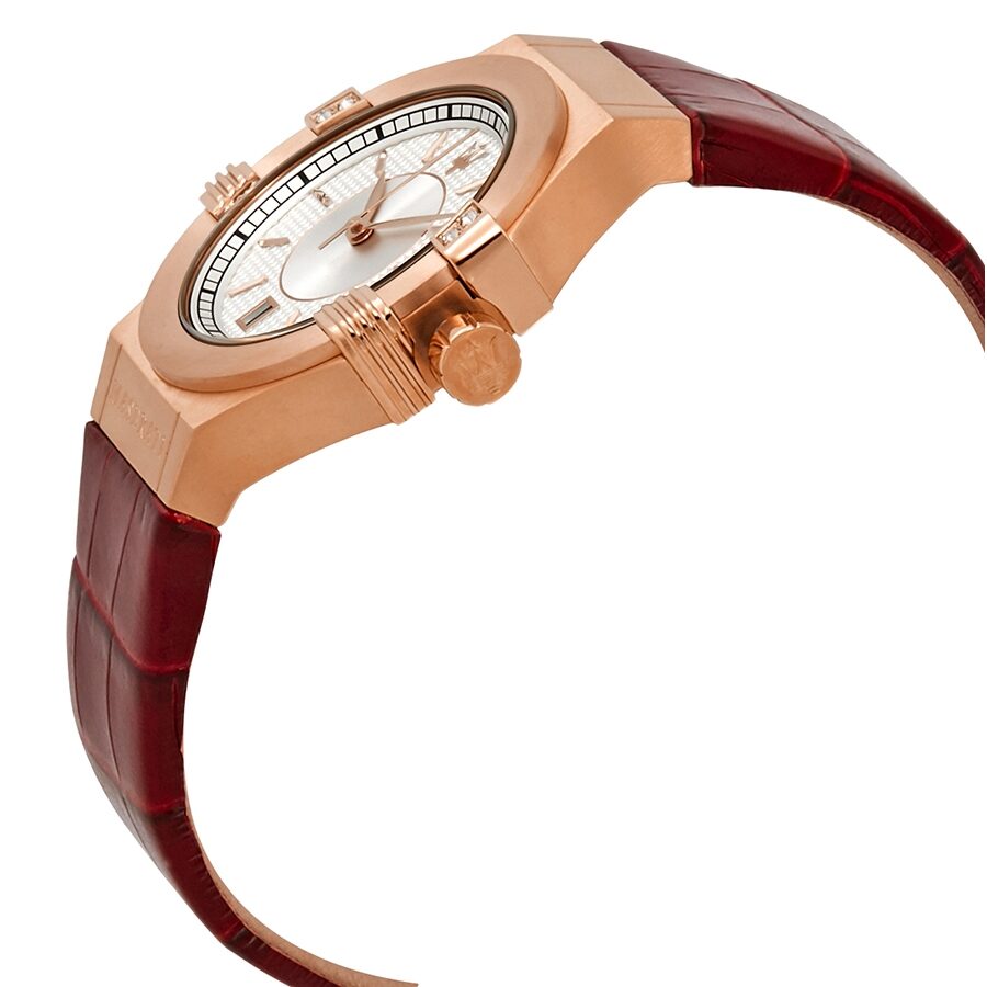 Maserati Potenza 35mm White Rose Gold Dial Red Leather Strap Watch For Women - R8851108501