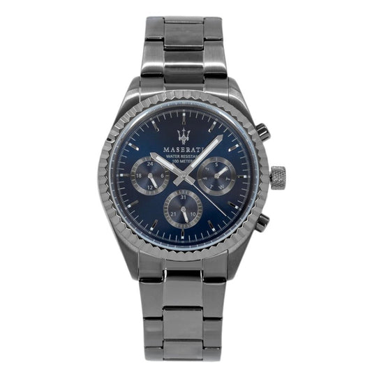 Maserati Competizione Blue Dial Stainless Steel Grey Strap Watch For Men - R8853100019