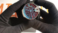 Diesel Mega Chief Black Dial Black Leather Strap Watch For Men - DZ4323