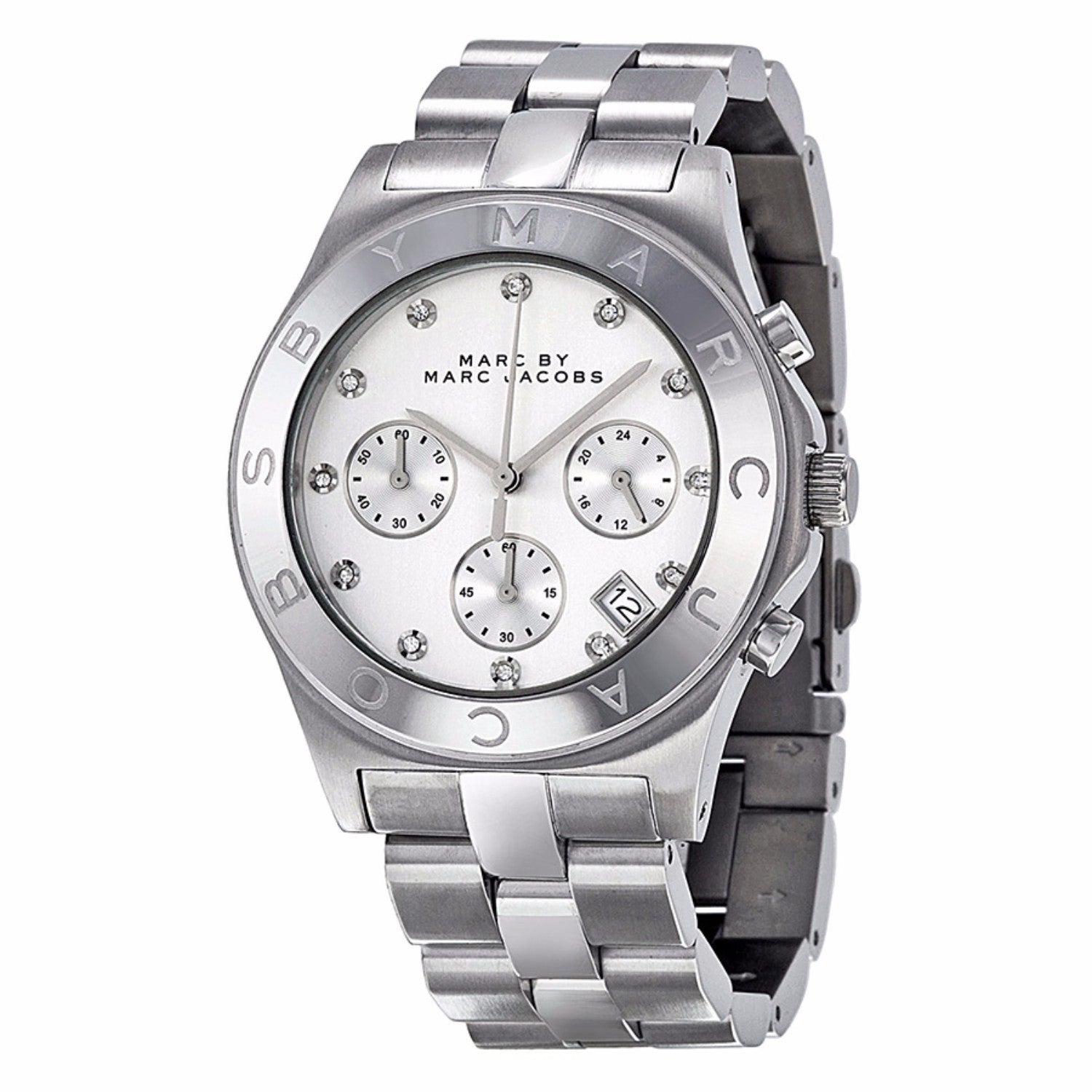 Marc Jacobs Blade White Dial SIlver Stainless Steel Strap Watch for Women - MBM3100