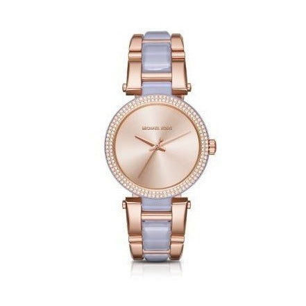 Michael Kors Delray Rose Gold Dial Two Tone Steel Strap Watch for Women - MK4319