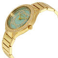Michael Kors Kerry Mother of Pearl Turquoise Dial Gold Steel Strap Watch for Women - MK3481