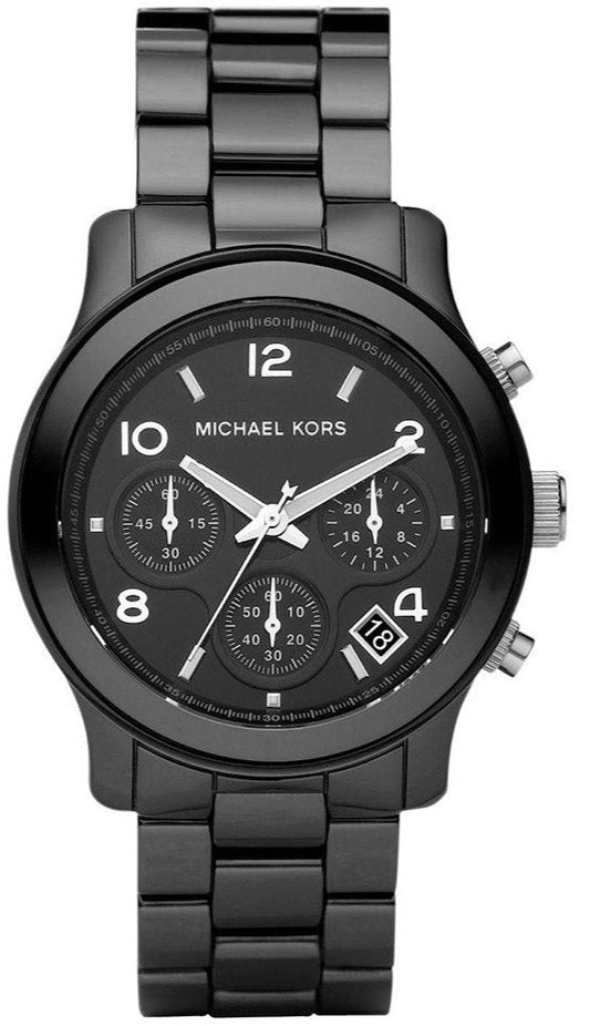 Michael Kors Runway Ceramic Black Dial Black Steel Strap Watch for Women - MK5162